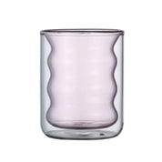 Copo de Vidro Colorido Parede Dupla 200ml - Design Espiral