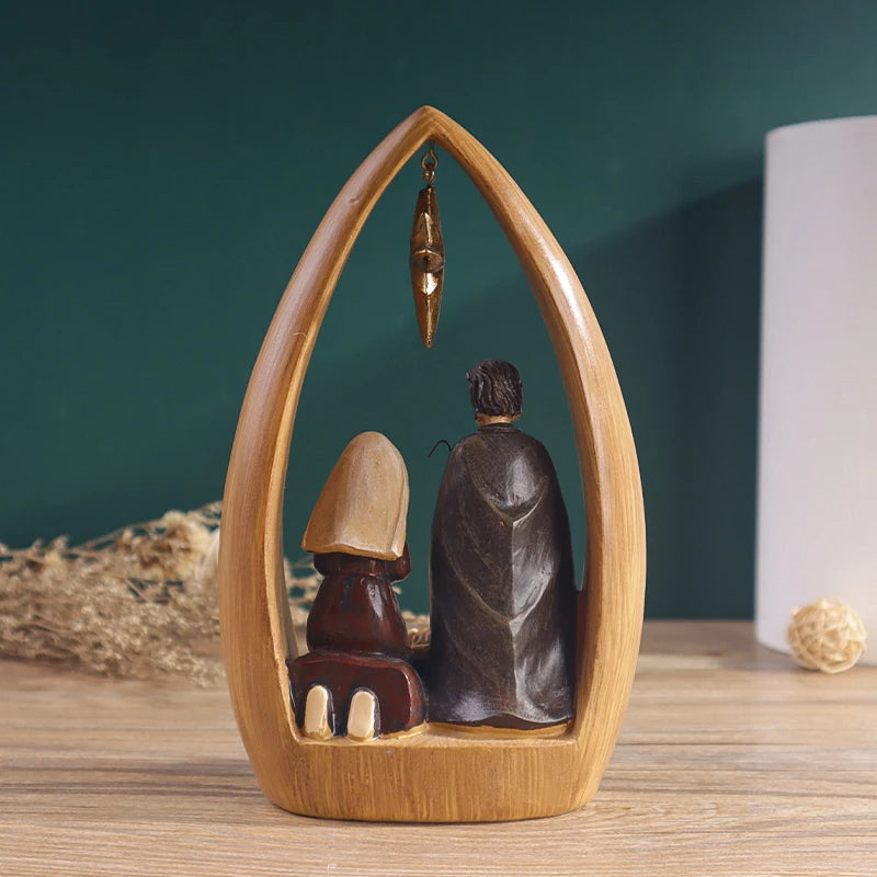 Escultura de presépio, decoração de casa para quartos, salas de estar, estudos e entradas, arte religiosa colecionável