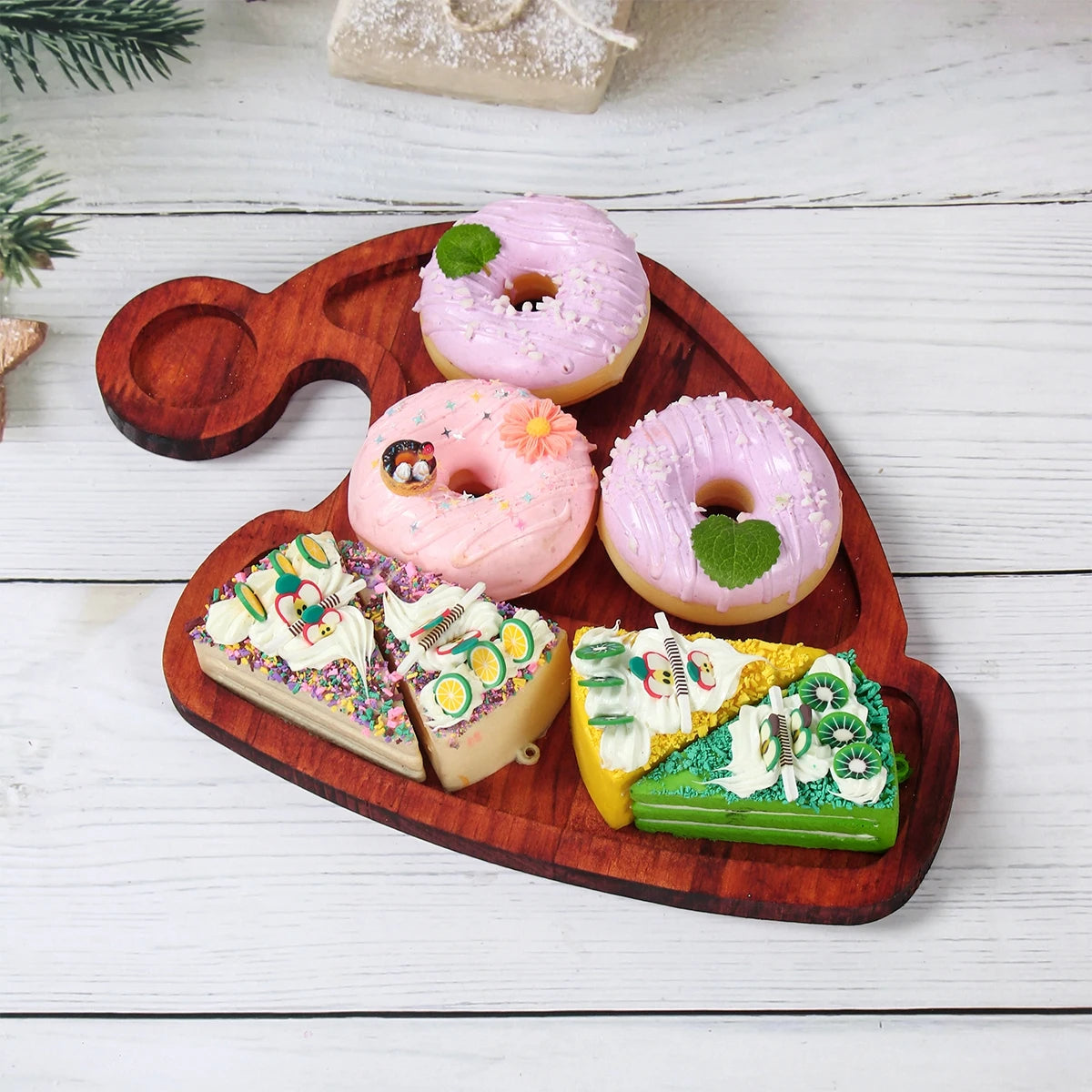 Bandeja Decorativa Natalina de Madeira