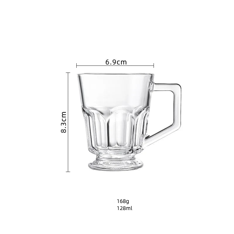 Caneca de Vidro Cristal Lapidado para Latte e Café Especial - 120ml ou 280ml