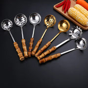 Utensílios em Inox com Cabo de Bambu - 7 Modelos