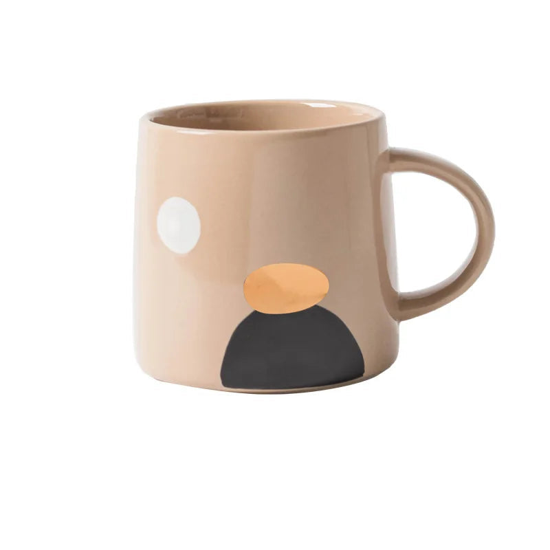 Chá de leite canecas de café drinkware melhor presente de aniversário estilo nórdico moderno e minimalista pintura abstrata escritório cerâmica xícara de café caneca