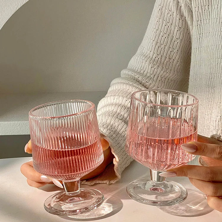 Taça de Vidro com Listras Verticais Sofisticado - 230ml