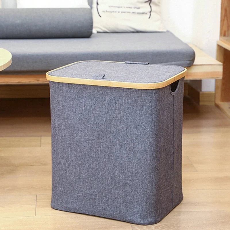 Cesto Dobrável de Roupas com Tampa à Prova d'Água