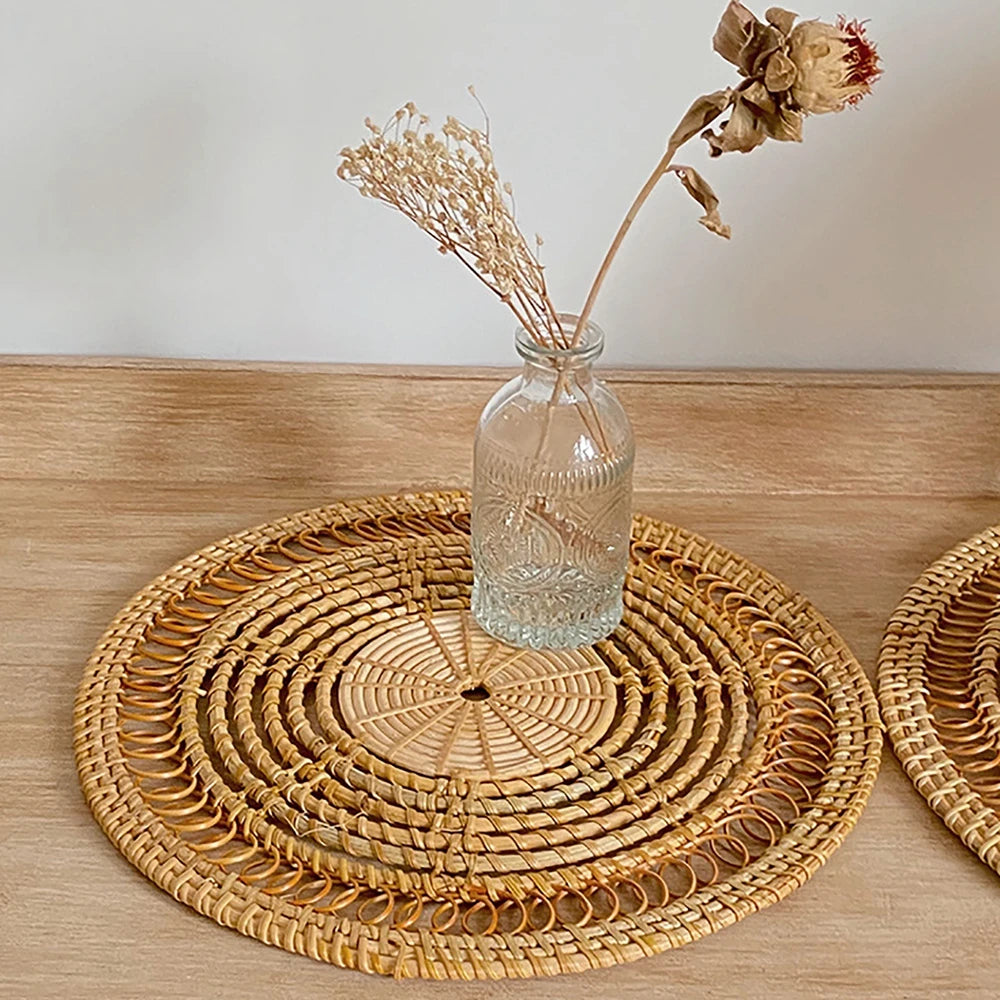 Descanso para Mesa em Vime Individual ou Kit 3pcs