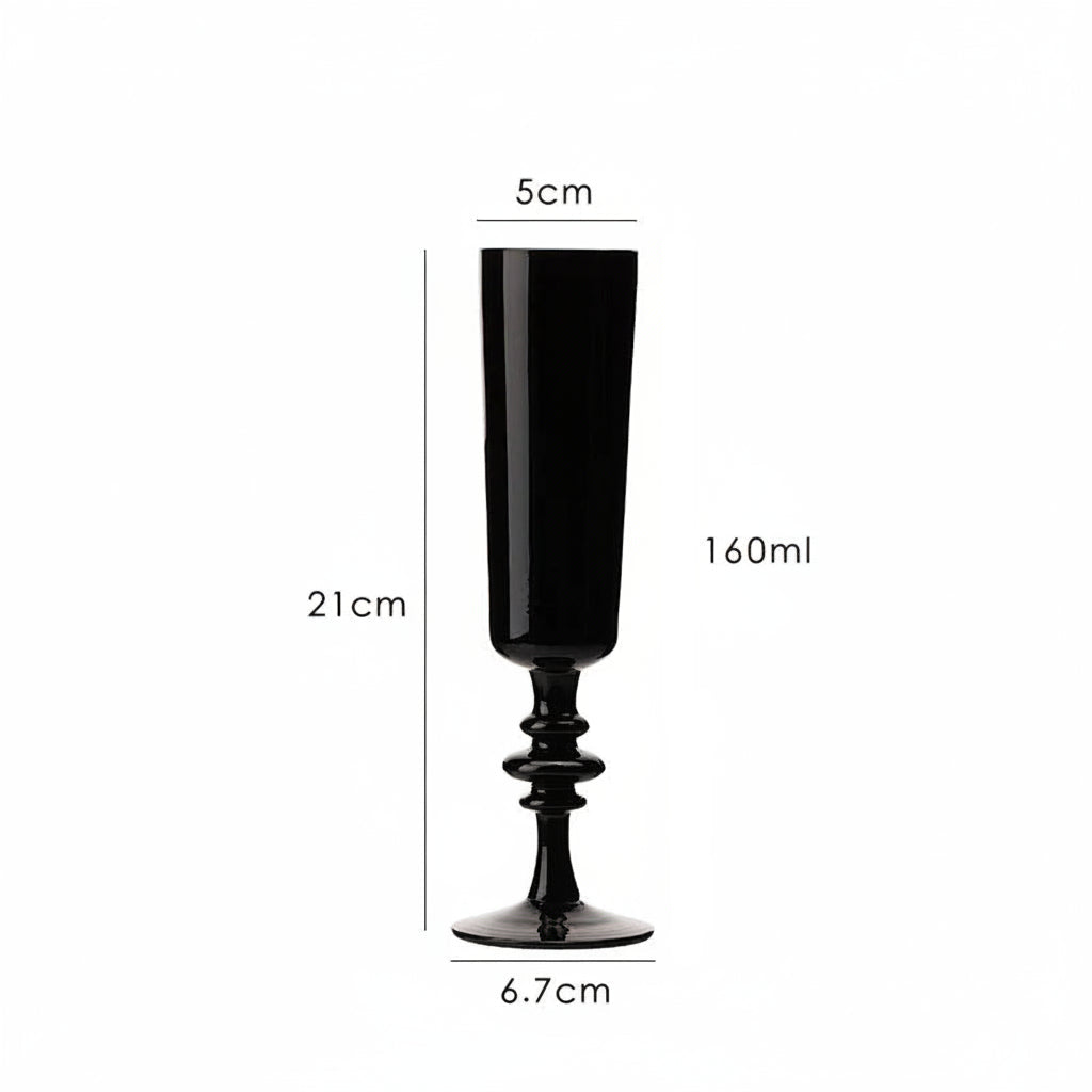 Taça Black em Cristal com Design Slim para Bebidas Especiais