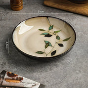 Folha criativa Rodada Prato De Jantar Conjunto, Retro Início Ramen Bowl, Luxo Restaurante Deliciosos Pratos, Placas De Cerâmica, Louça Requintada