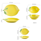 Conjunto de Louça em Cerâmica Formato Limão - 3pcs
