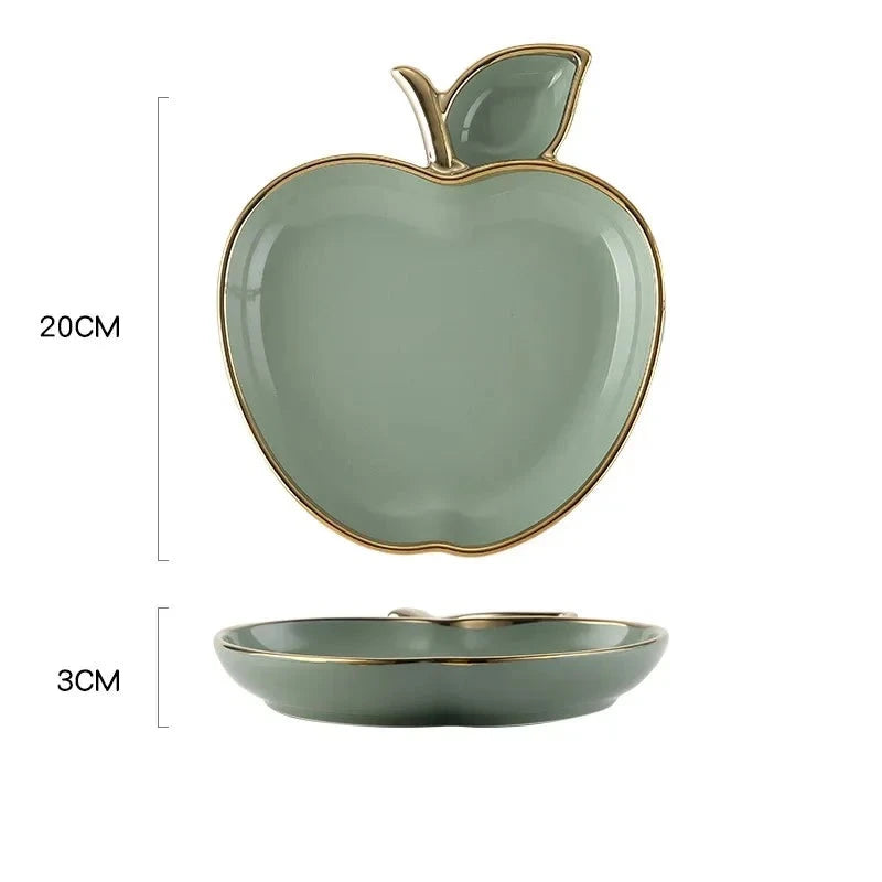 Prato Formato Maçã em Porcelana