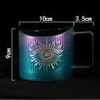 Criativo copo de café cerâmica gradiente em forma de óculos porcelana caneca escritório beber copo grande capacidade presente decoração para casa