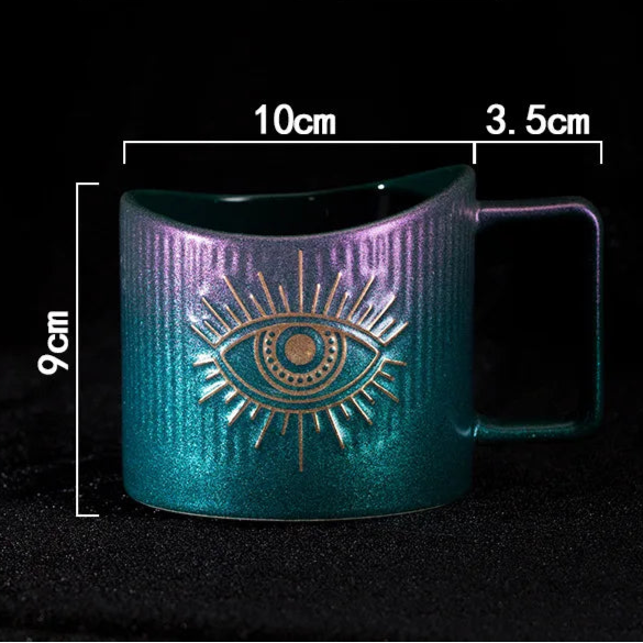 Criativo copo de café cerâmica gradiente em forma de óculos porcelana caneca escritório beber copo grande capacidade presente decoração para casa