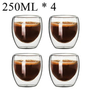 Conjunto Copos de Vidro Parede Dupla 2 e 4 Pcs
