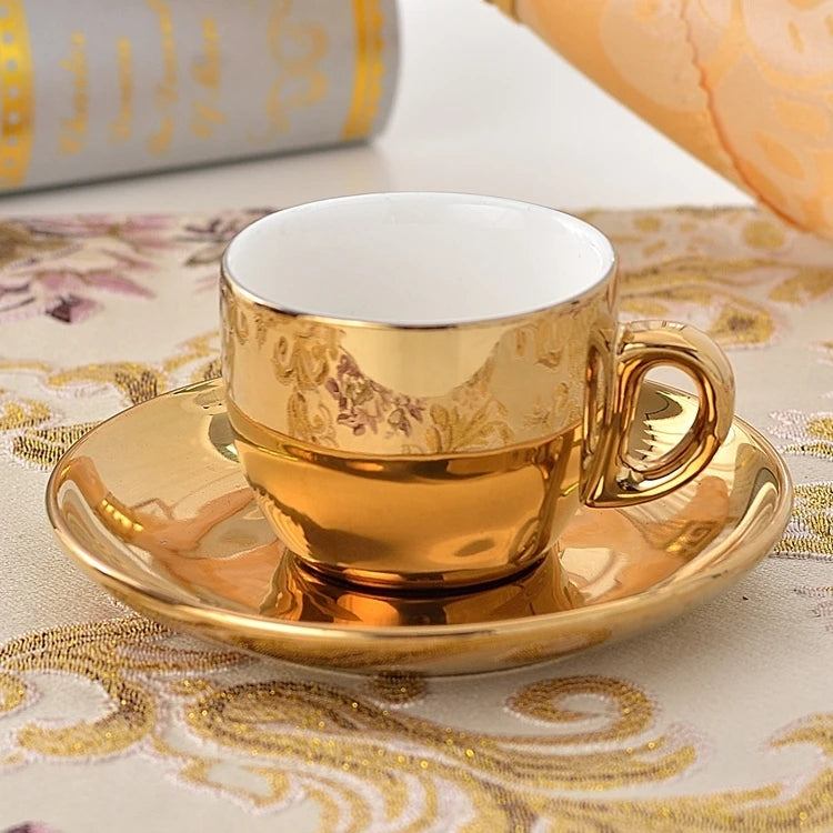 Conjunto Xícara para Café Estilo Europeu com Acabamento Luxuoso