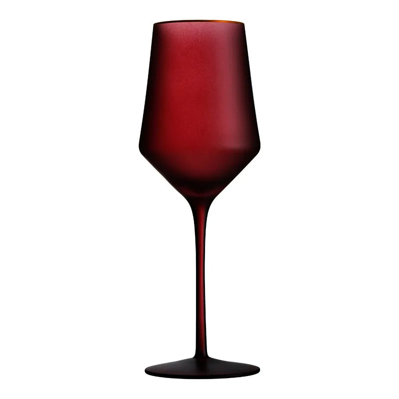 Taça de Cristal Fosco Nórdico com Elegante Borda Dourada