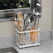 Aço inoxidável cozinha retangular pendurado utensílio rack de secagem casa pauzinhos colheres escorredor cesta talheres armazenamento segurar novo