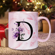 Caneca Floral Iniciais Letras - 320ml