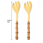 Kit Utensílios em Bambu e Inox - 2pcs