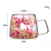 Caneca Flowers de Vidro 200ml