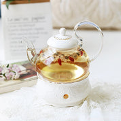Conjunto De Bule De Flor Pyrex, Base De Aquecimento De Velas, Chaleira De Chá