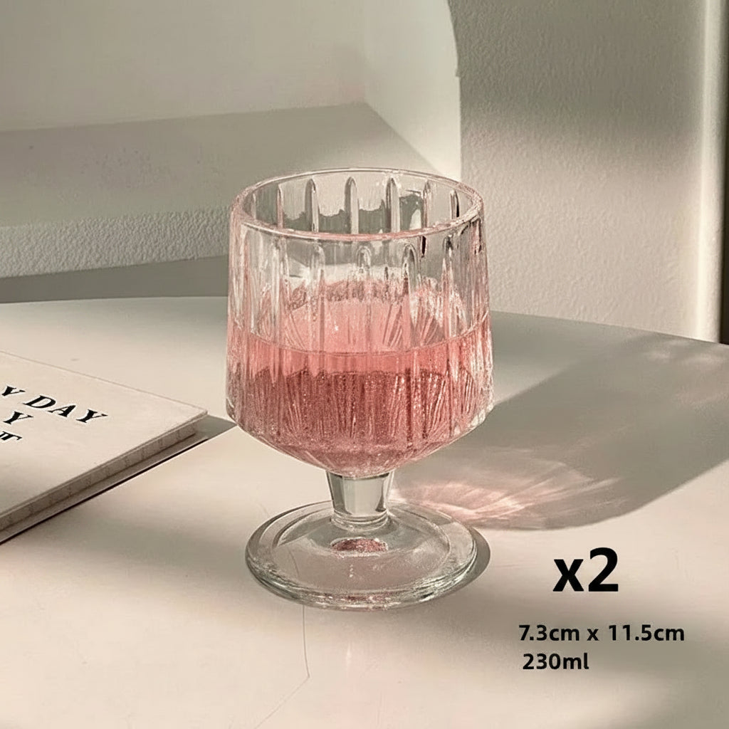 Taça de Vidro com Listras Verticais Sofisticado - 230ml