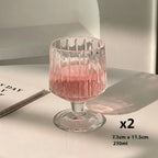 Taça de Vidro com Listras Verticais Sofisticado - 230ml