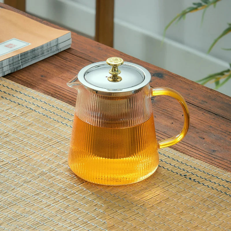 GIANXI-Bule Transparente De Vidro Borosilicato, Calor Pot Resistente, Flower Tea Set, Puer Chaleira, Escritório e Home Make Tea Tool, Chaleira Fria