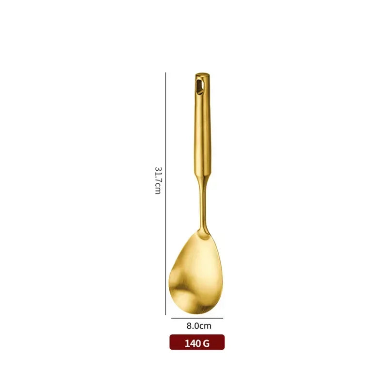 Conjunto De Utensílios De Cozinha Em Aço Inoxidável, Colher De Cozinha, Colher, Acessórios Para Casa, Ferramentas De Cozinha, Luxo, 7Pcs