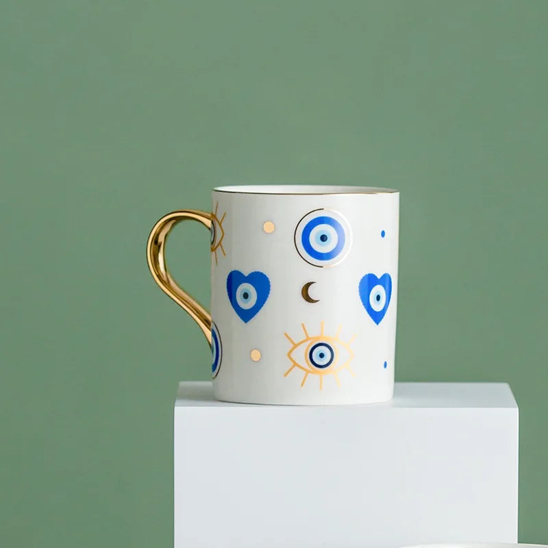 Caneca Olho Grego em Cerâmica - 300ml