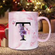 Caneca Floral Iniciais Letras - 320ml