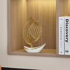 O Barco Escultura Moderna em Porcelana