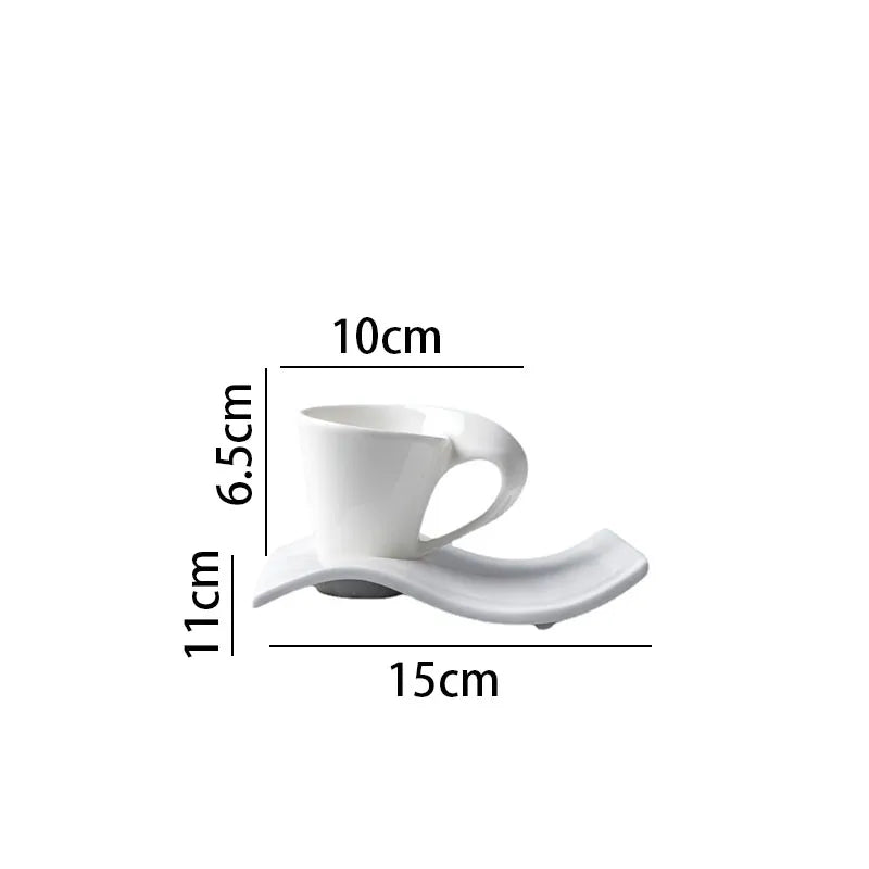 Conjunto Xícara Formato Ondas - 2pcs