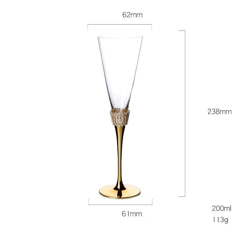 Taça de Cristal com Haste Brilhosa - 200ml