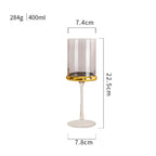 Vidro de vinho tinto dourado nórdico, vidro de cristal, champanhe, suco doméstico, copo de vinho, modelo de sala, bar, utensílios de bar