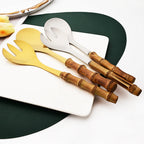 Kit Utensílios em Bambu e Inox - 2pcs