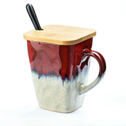 Caneca Quadrada de Cerâmica 400ml - Estilo Retrô