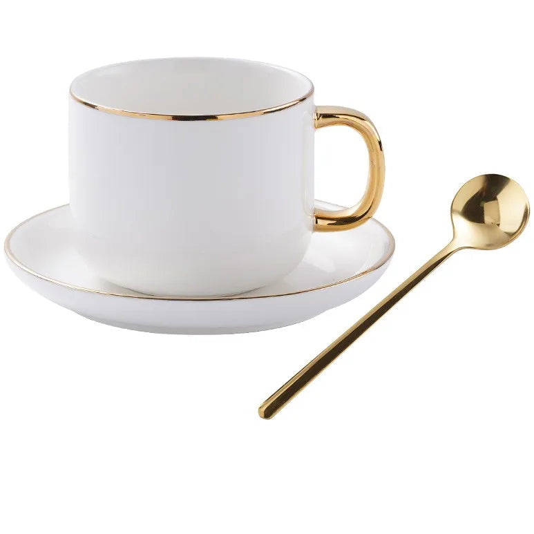 Conjunto Luxuoso de Xícara de Chá de Cerâmica Europeia