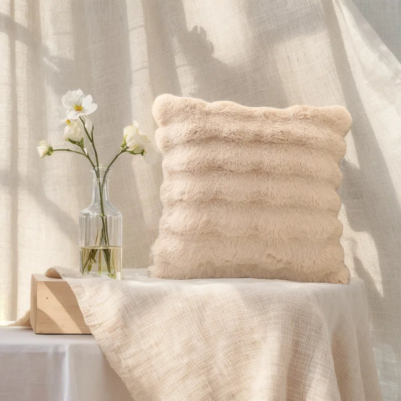 Atacado bolha coelho veludo travesseiro inverno pelúcia fronha nordic sofá almofada cintura travesseiro novo estilo ins Нав®лочка