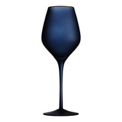 Taça de Cristal Fosco Nórdico com Elegante Borda Dourada