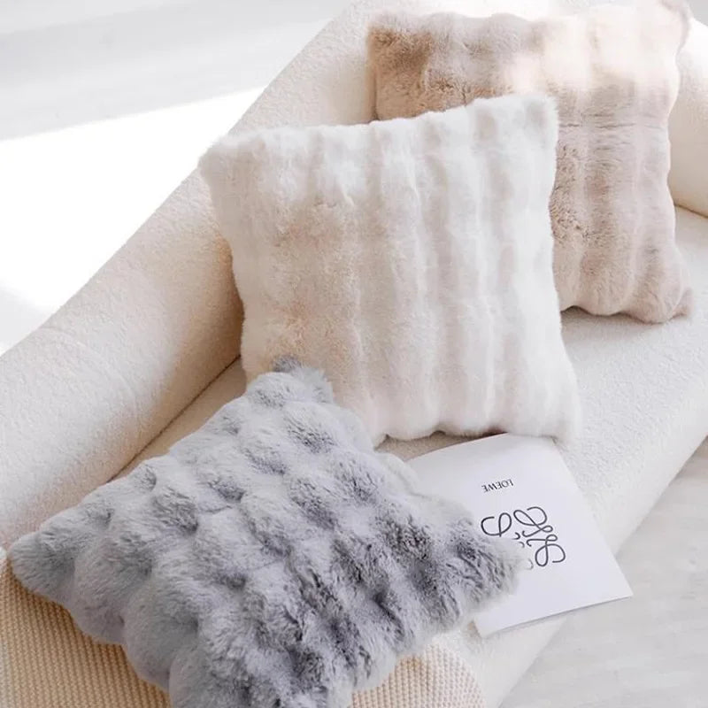 Almofada de Pelúcia Luxuosa para Sofá e Quarto