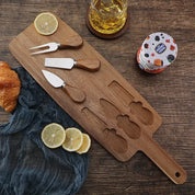 Conjunto Tábua de Queijo e Espátulas em Madeira Acácia - 4pcs