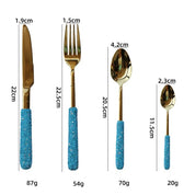 Talheres Blue com Strass Individual e Kit 3 ou 4 pcs