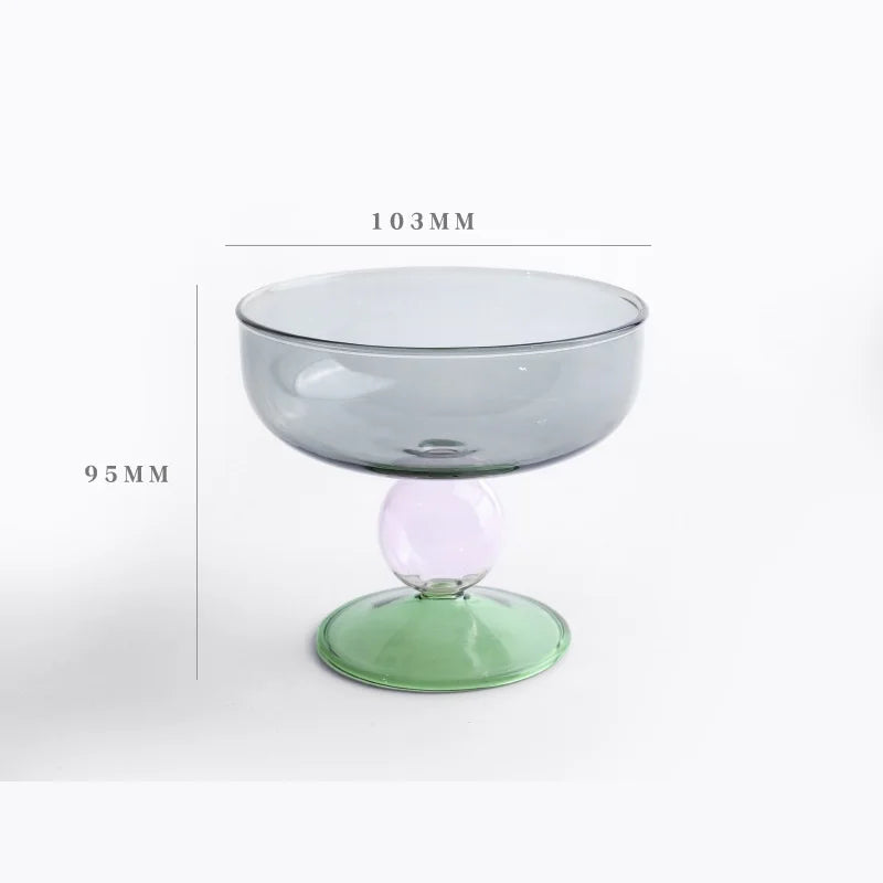 Taça de Sobremesa Elegante em Vidro Colorido