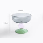 Taça de Sobremesa Elegante em Vidro Colorido