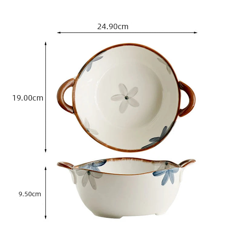 Tigela de Sopa com Alças Duplas 1500ml Cerâmica