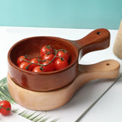 Tigela de Madeira com Cabo para Salada