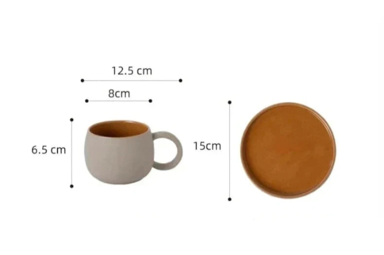 Conjunto Sand Xícara e Pires em Cerâmica