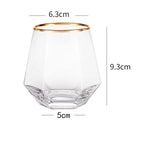 Copo Hexagonal de Vidro Colorido 320ml para Bebidas Nobres