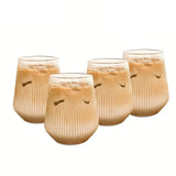 Kit Copos de Vidro Listrado - 4pcs