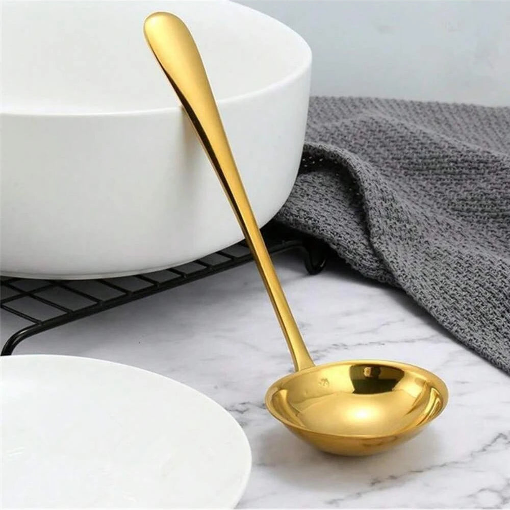 Kit de Utensílios de Cozinha em Aço Inox Dourado Luxo - 2PCS