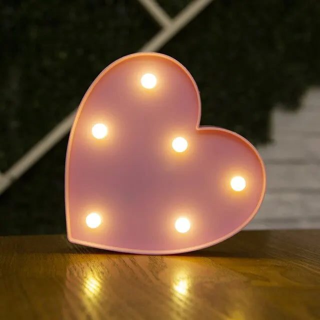 Lâmpada letra número alfabeto luminoso luzes LED decoração noite luz para casa casamento aniversário natal decoração